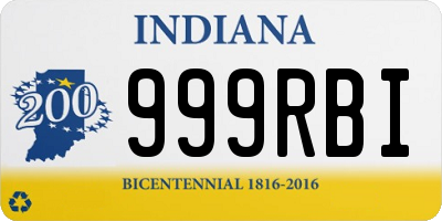 IN license plate 999RBI