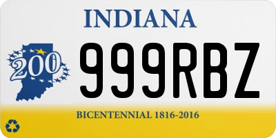 IN license plate 999RBZ