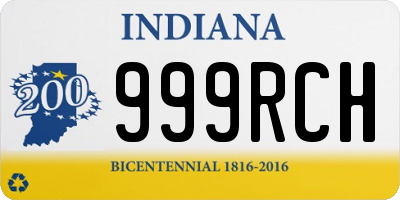 IN license plate 999RCH