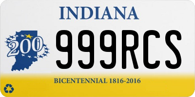 IN license plate 999RCS