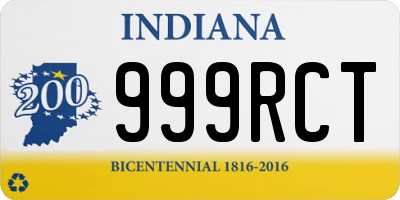 IN license plate 999RCT