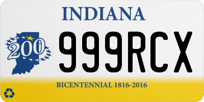 IN license plate 999RCX