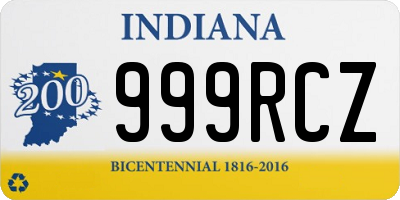 IN license plate 999RCZ