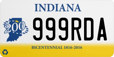 IN license plate 999RDA