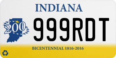 IN license plate 999RDT