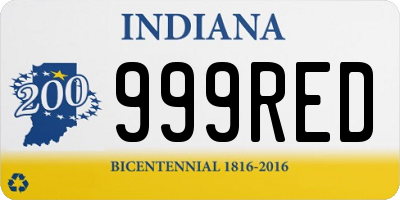 IN license plate 999RED