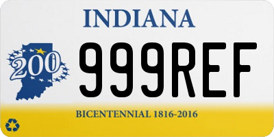 IN license plate 999REF