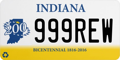 IN license plate 999REW