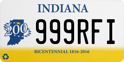 IN license plate 999RFI
