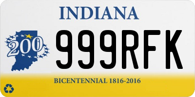 IN license plate 999RFK