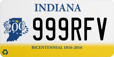 IN license plate 999RFV