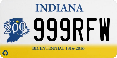 IN license plate 999RFW