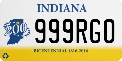 IN license plate 999RGO