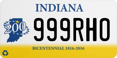 IN license plate 999RHO