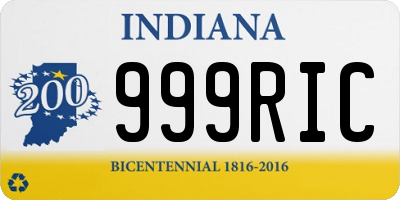 IN license plate 999RIC