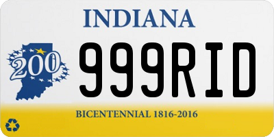 IN license plate 999RID