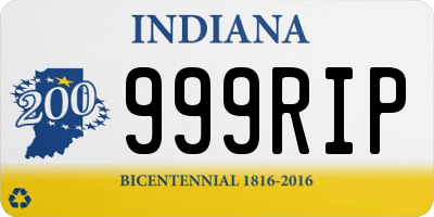 IN license plate 999RIP