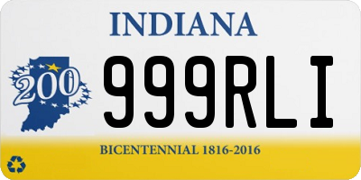 IN license plate 999RLI