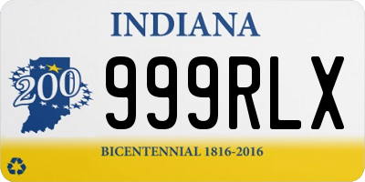 IN license plate 999RLX