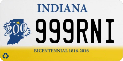 IN license plate 999RNI