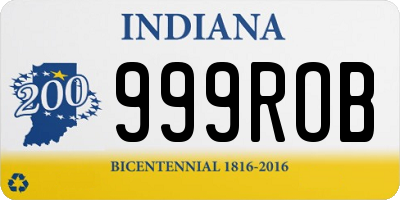 IN license plate 999ROB