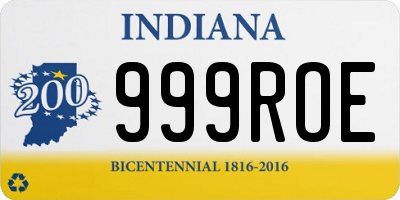 IN license plate 999ROE