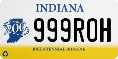 IN license plate 999ROH