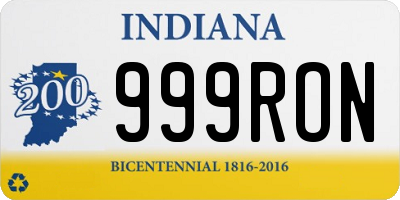 IN license plate 999RON