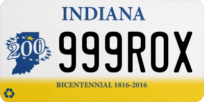 IN license plate 999ROX