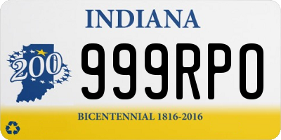 IN license plate 999RPO