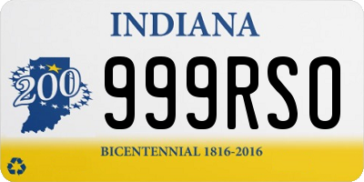 IN license plate 999RSO