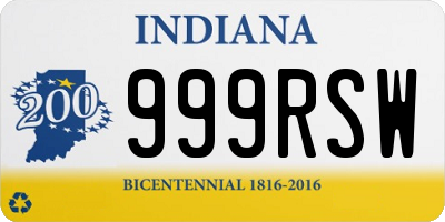 IN license plate 999RSW