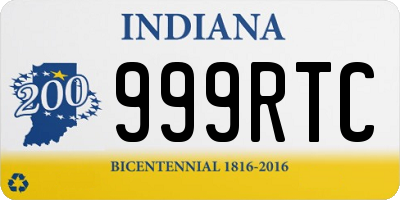 IN license plate 999RTC