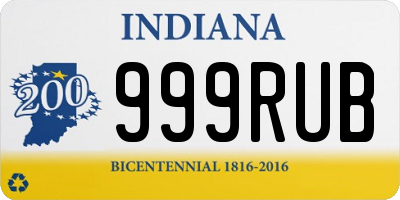 IN license plate 999RUB