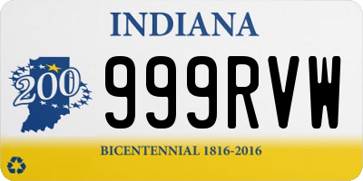 IN license plate 999RVW