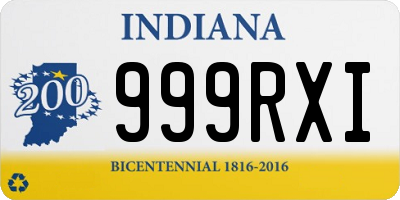 IN license plate 999RXI