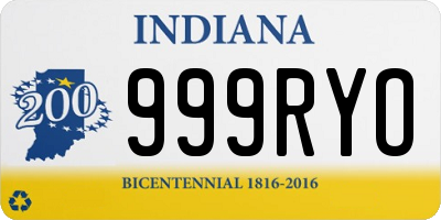 IN license plate 999RYO