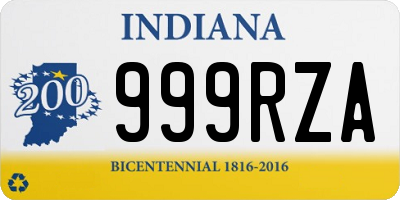 IN license plate 999RZA