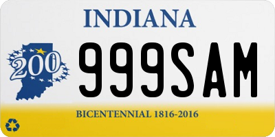 IN license plate 999SAM