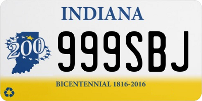 IN license plate 999SBJ