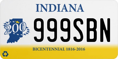 IN license plate 999SBN