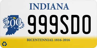 IN license plate 999SDO