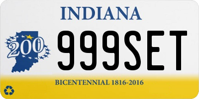 IN license plate 999SET