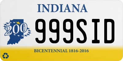 IN license plate 999SID