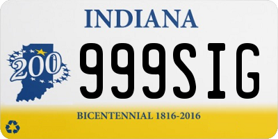 IN license plate 999SIG