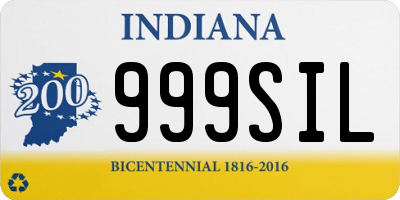 IN license plate 999SIL