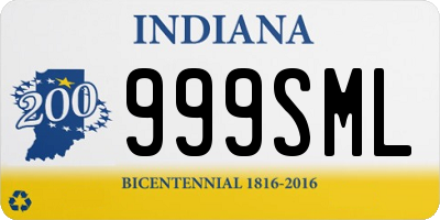 IN license plate 999SML