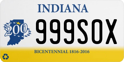 IN license plate 999SOX