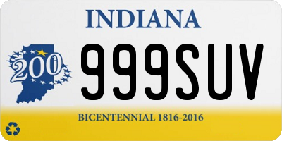 IN license plate 999SUV