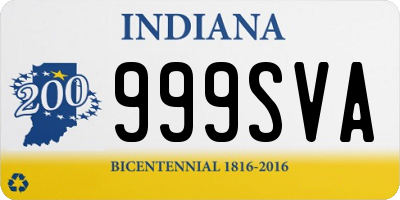 IN license plate 999SVA